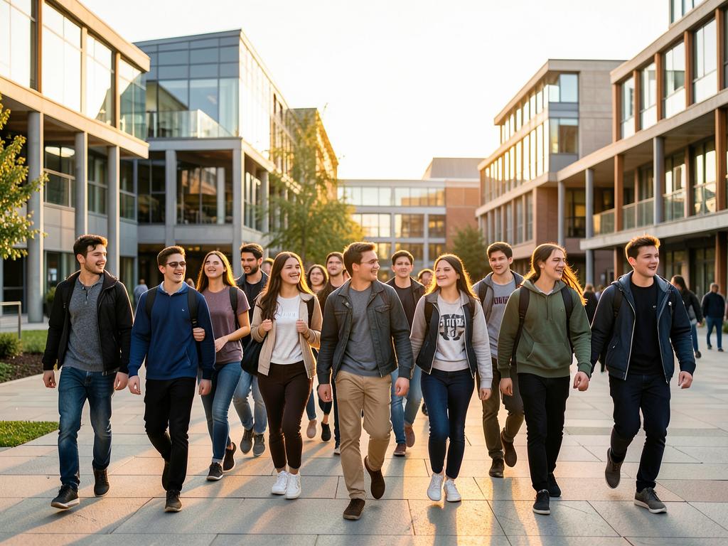 Students walking across the University College Dublin campus