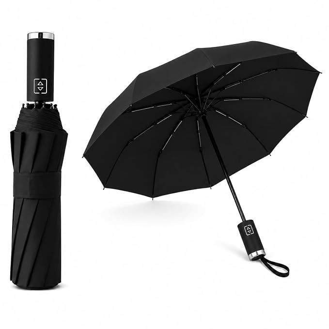 Compact windproof umbrella — illustrative photograph